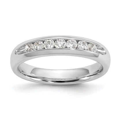 0.35ct. CZ Solid Real 14K White Gold 7-Stone Channel Wedding Band Ring
