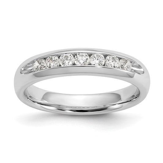 0.35ct. CZ Solid Real 14K White Gold 7-Stone Channel Wedding Band Ring
