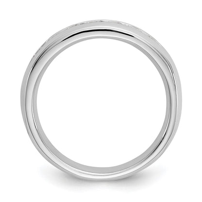 0.49ct. CZ Solid Real 14K White Gold 7-Stone Channel Wedding Band Ring