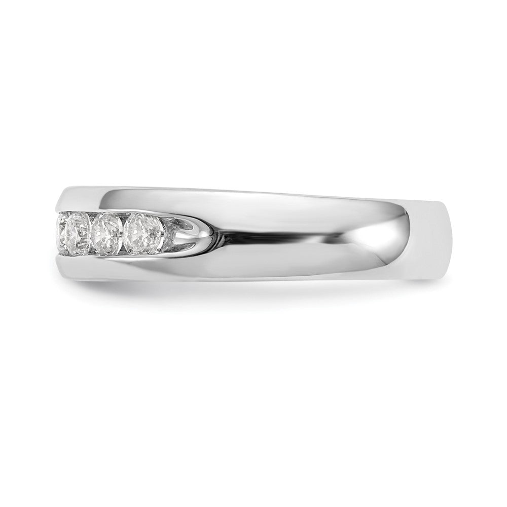 0.49ct. CZ Solid Real 14K White Gold 7-Stone Channel Wedding Band Ring