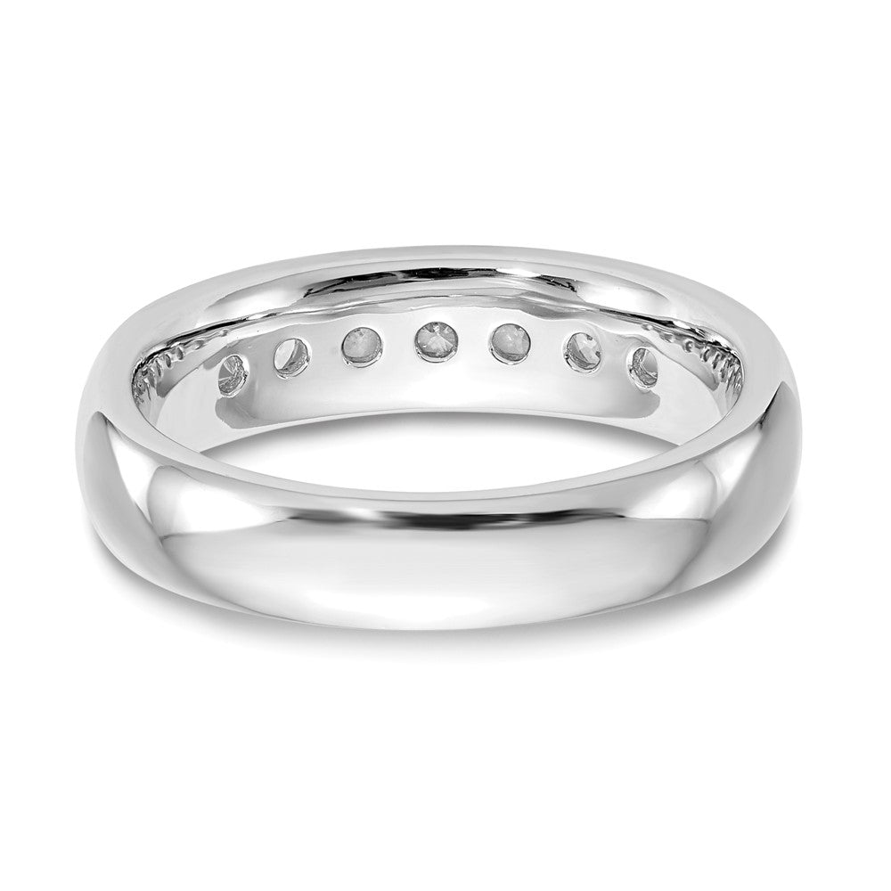 14K White Gold 7-Stone Real Diamond Channel Band