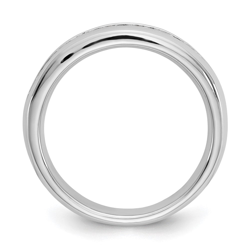 0.55ct. CZ Solid Real 14K White Gold 7-Stone Channel Wedding Band Ring