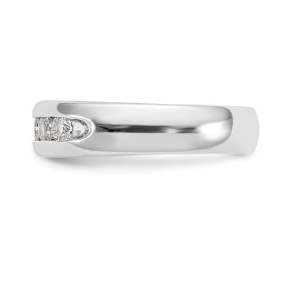 0.55ct. CZ Solid Real 14K White Gold 7-Stone Channel Wedding Band Ring