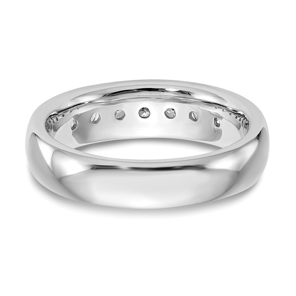 14K White Gold 7-Stone Real Diamond Channel Band