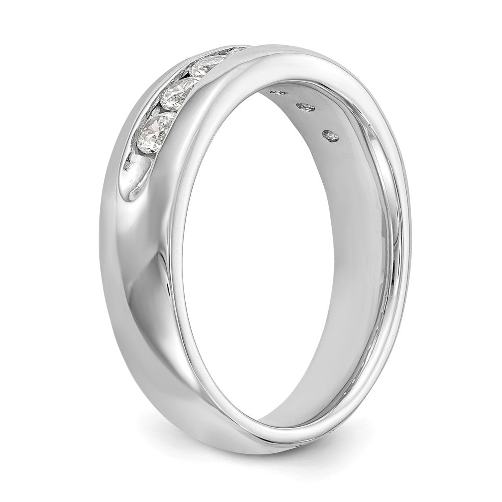 0.55ct. CZ Solid Real 14K White Gold 7-Stone Channel Wedding Band Ring