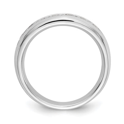 0.65ct. CZ Solid Real 14K White Gold 7-Stone Channel Wedding Band Ring