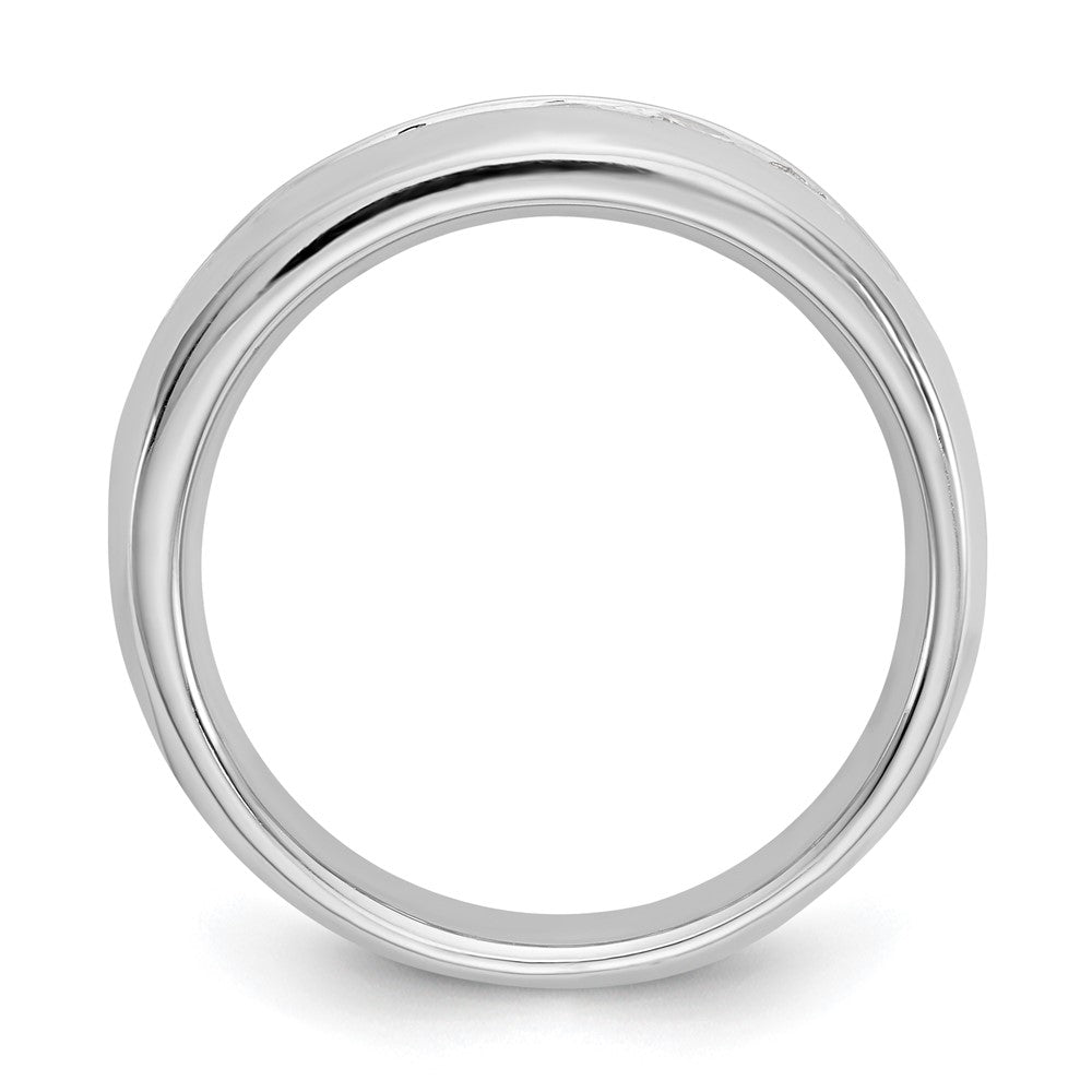 0.80ct. CZ Solid Real 14K White Gold 7-Stone Channel Wedding Band Ring