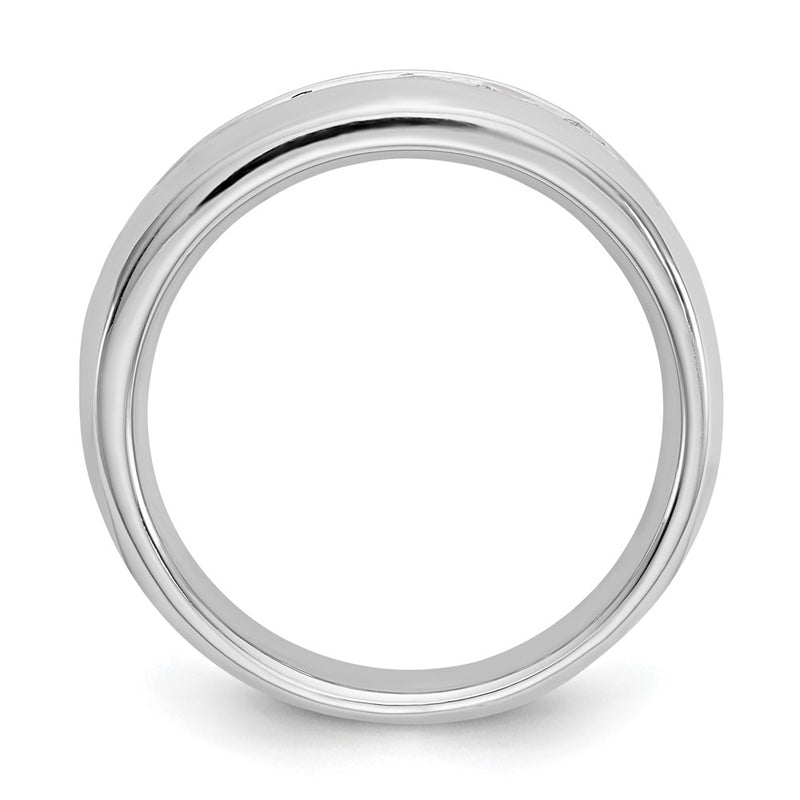 14K White Gold 7-Stone Real Diamond Channel Band