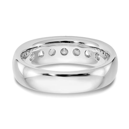 0.80ct. CZ Solid Real 14K White Gold 7-Stone Channel Wedding Band Ring