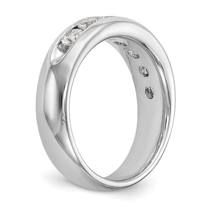 1.05ct. CZ Solid Real 14K White Gold 7-Stone Channel Wedding Band Ring