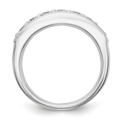 0.70ct. CZ Solid Real 14K White Gold 7-Stone Channel Wedding Band Ring