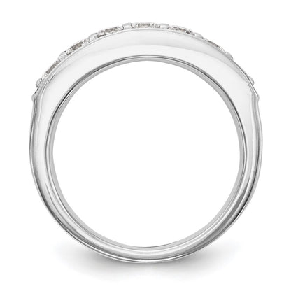 0.70ct. CZ Solid Real 14K White Gold 7-Stone Channel Wedding Band Ring