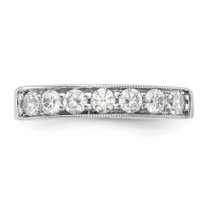 0.70ct. CZ Solid Real 14K White Gold 7-Stone Channel Wedding Band Ring