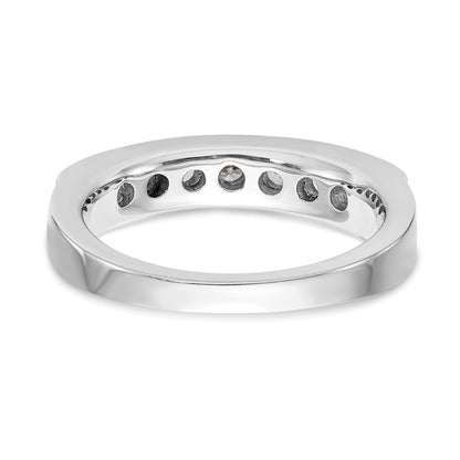 0.70ct. CZ Solid Real 14K White Gold 7-Stone Channel Wedding Band Ring