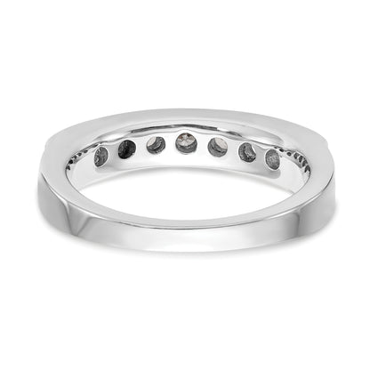0.70ct. CZ Solid Real 14K White Gold 7-Stone Channel Wedding Band Ring