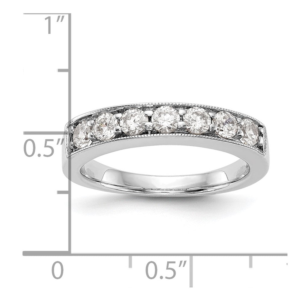 0.70ct. CZ Solid Real 14K White Gold 7-Stone Channel Wedding Band Ring