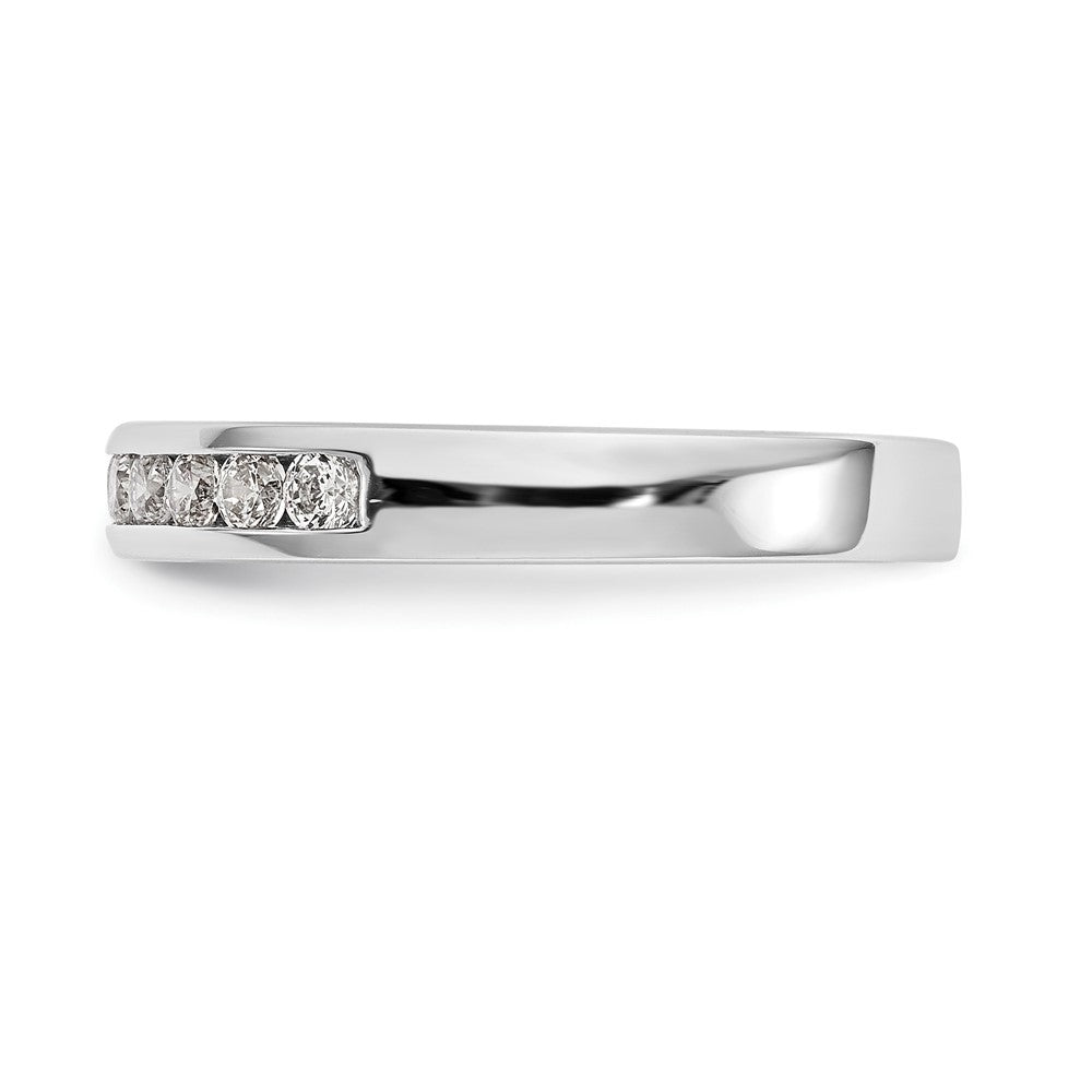 0.31ct. CZ Solid Real 14K White Gold 8-Stone Channel Wedding Band Ring