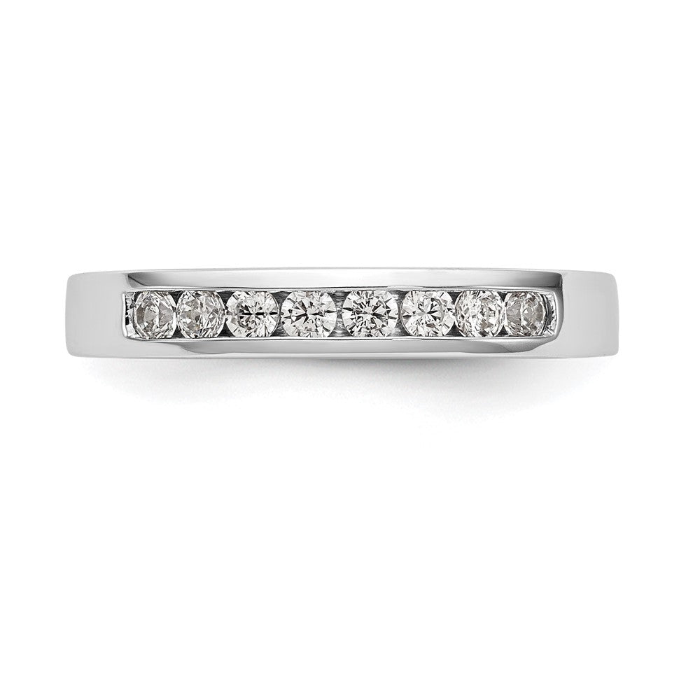 0.31ct. CZ Solid Real 14K White Gold 8-Stone Channel Wedding Band Ring