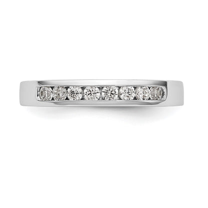 14K White Gold 8-Stone Real Diamond Channel Band