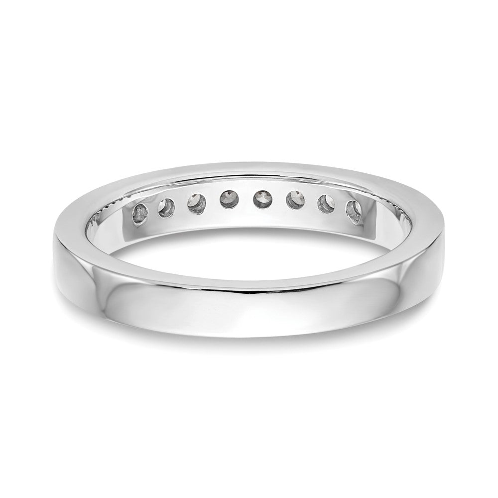 0.31ct. CZ Solid Real 14K White Gold 8-Stone Channel Wedding Band Ring