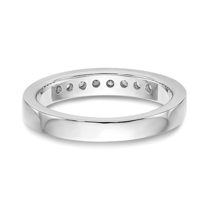 14K White Gold 8-Stone Real Diamond Channel Band