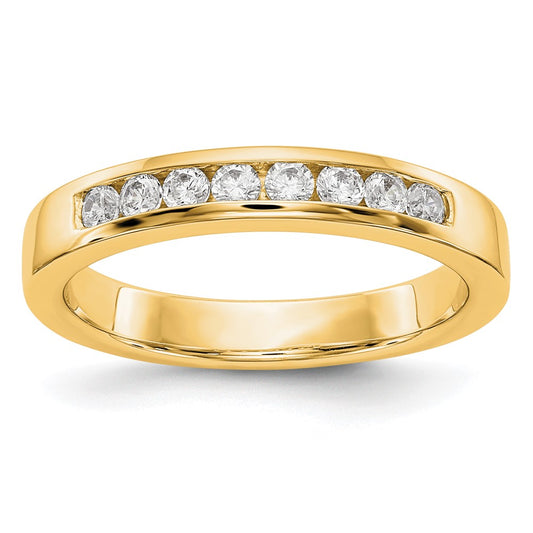 14K Yellow Gold 8-Stone Real Diamond Channel Band