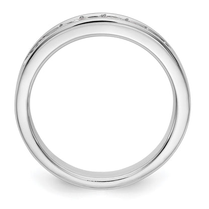 0.47ct. CZ Solid Real 14K White Gold 8-Stone Channel Wedding Band Ring