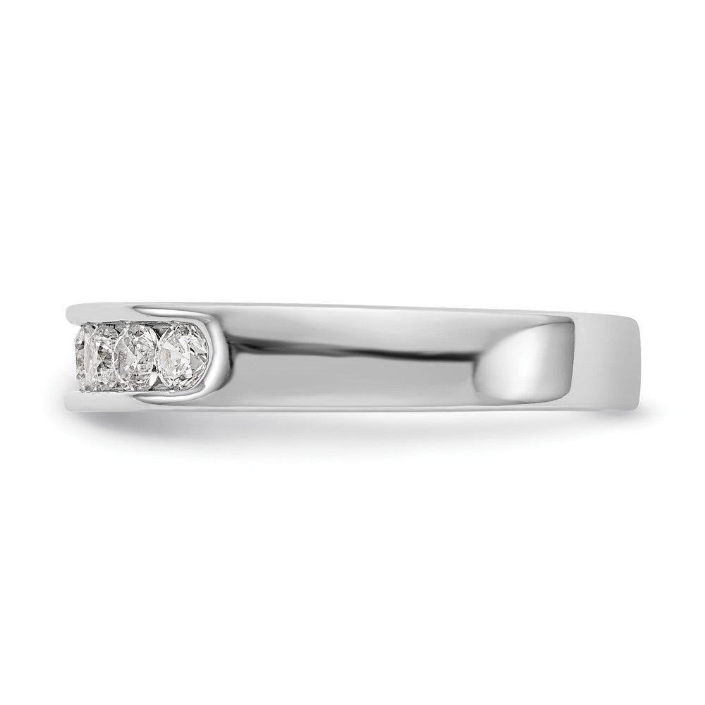 0.47ct. CZ Solid Real 14K White Gold 8-2.5mm Stone Channel Wedding Band Ring