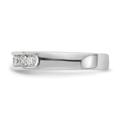 0.47ct. CZ Solid Real 14K White Gold 8-2.5mm Stone Channel Wedding Band Ring