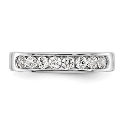 0.47ct. CZ Solid Real 14K White Gold 8-2.5mm Stone Channel Wedding Band Ring