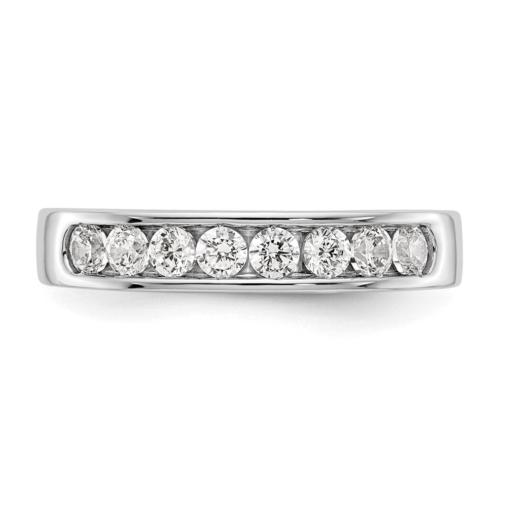 0.47ct. CZ Solid Real 14K White Gold 8-Stone Channel Wedding Band Ring