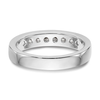 0.47ct. CZ Solid Real 14K White Gold 8-Stone Channel Wedding Band Ring