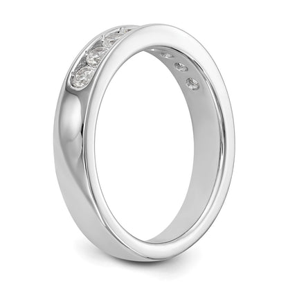 0.47ct. CZ Solid Real 14K White Gold 8-2.5mm Stone Channel Wedding Band Ring