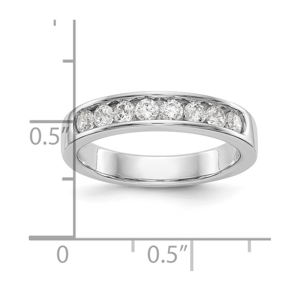 0.47ct. CZ Solid Real 14K White Gold 8-Stone Channel Wedding Band Ring