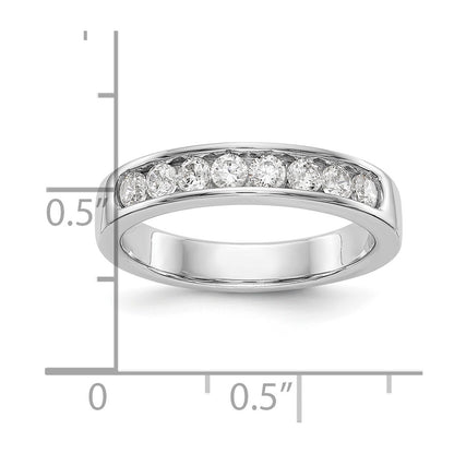 0.47ct. CZ Solid Real 14K White Gold 8-Stone Channel Wedding Band Ring