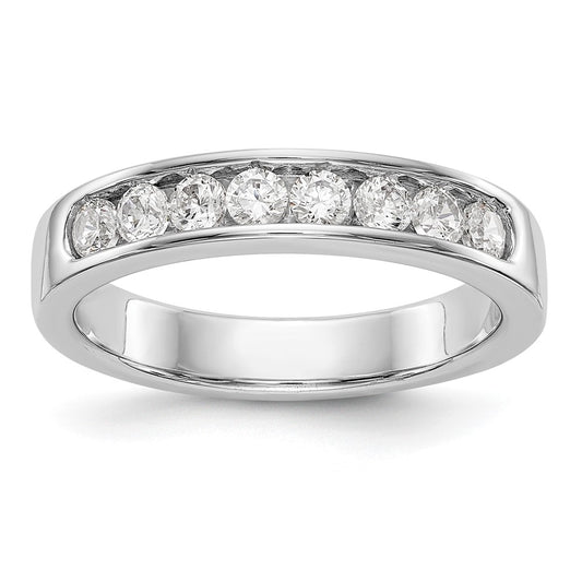 0.47ct. CZ Solid Real 14K White Gold 8-2.5mm Stone Channel Wedding Band Ring