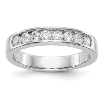 0.47ct. CZ Solid Real 14K White Gold 8-Stone Channel Wedding Band Ring