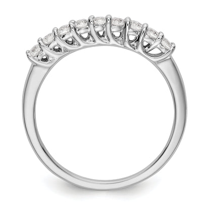 0.31ct. CZ Solid Real 14K White Gold 9-Stone Wedding Band Ring