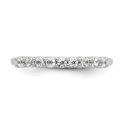 0.31ct. CZ Solid Real 14K White Gold 9-Stone Wedding Band Ring