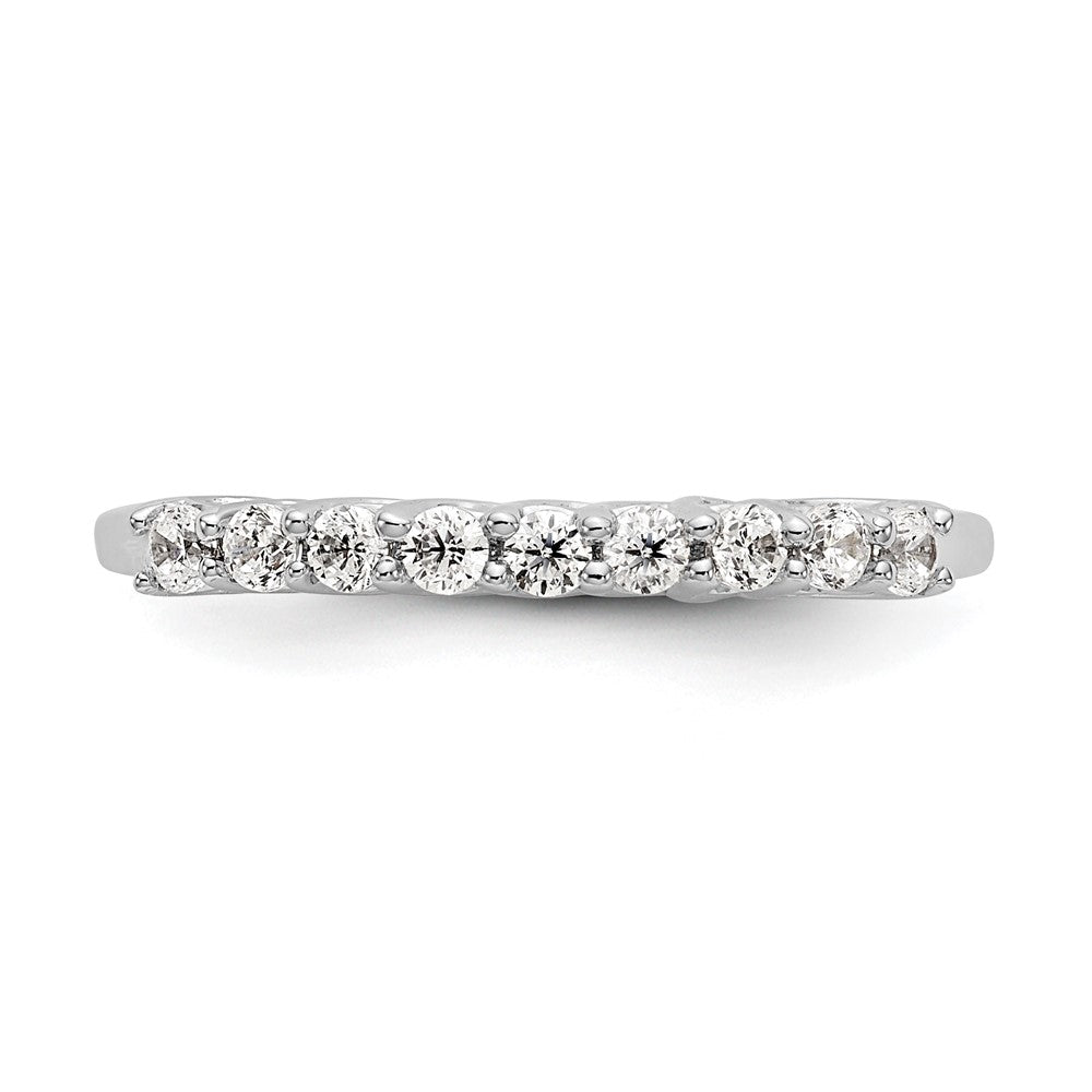 14k White Gold 9-Stone Shared Prong 1/3 carat Complete Round Diamond Band