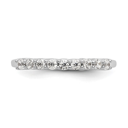 14K White Gold 9-Stone Real Diamond Band