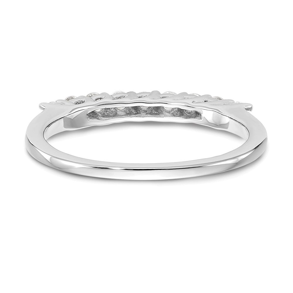 14K White Gold 9-Stone Real Diamond Band
