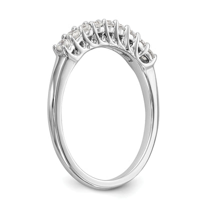0.31ct. CZ Solid Real 14K White Gold 9-Stone Wedding Band Ring
