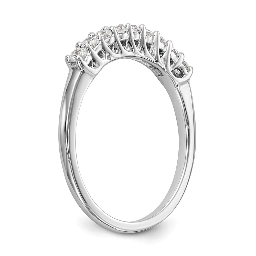 14K White Gold 9-Stone Real Diamond Band