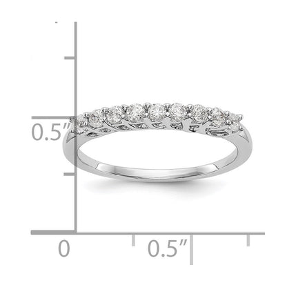 14K White Gold 9-Stone Real Diamond Band
