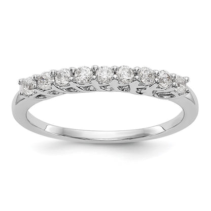 14K White Gold 9-Stone Real Diamond Band