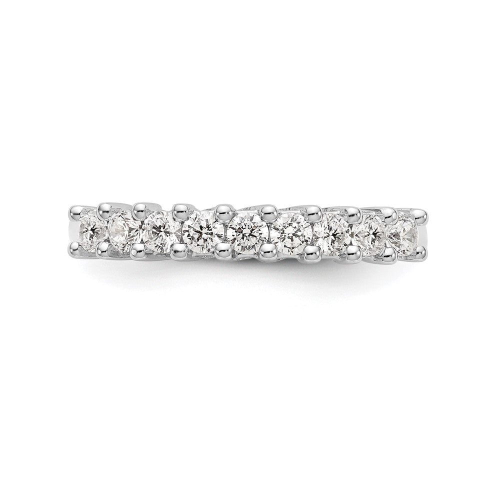 14k White Gold 9-Stone Shared Prong 1/2 carat Complete Round Diamond Band
