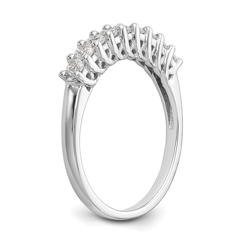 14K White Gold 9-Stone Real Diamond Band