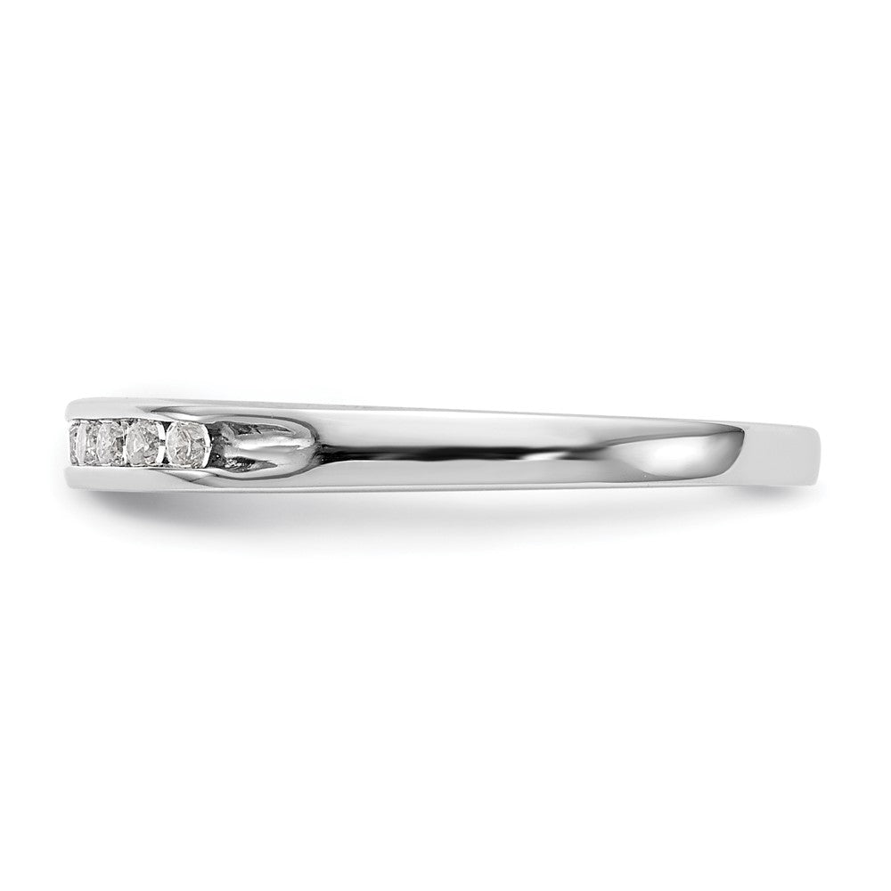 0.15ct. CZ Solid Real 14K White Gold 9-Stone Channel Wedding Band Ring