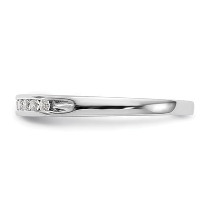 0.15ct. CZ Solid Real 14K White Gold 9-Stone Channel Wedding Band Ring